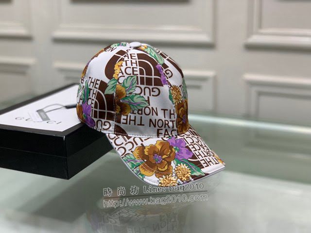 Gucci北面聯名款帽子 古馳男女同款小碎花棒球帽鴨舌帽  mm1719